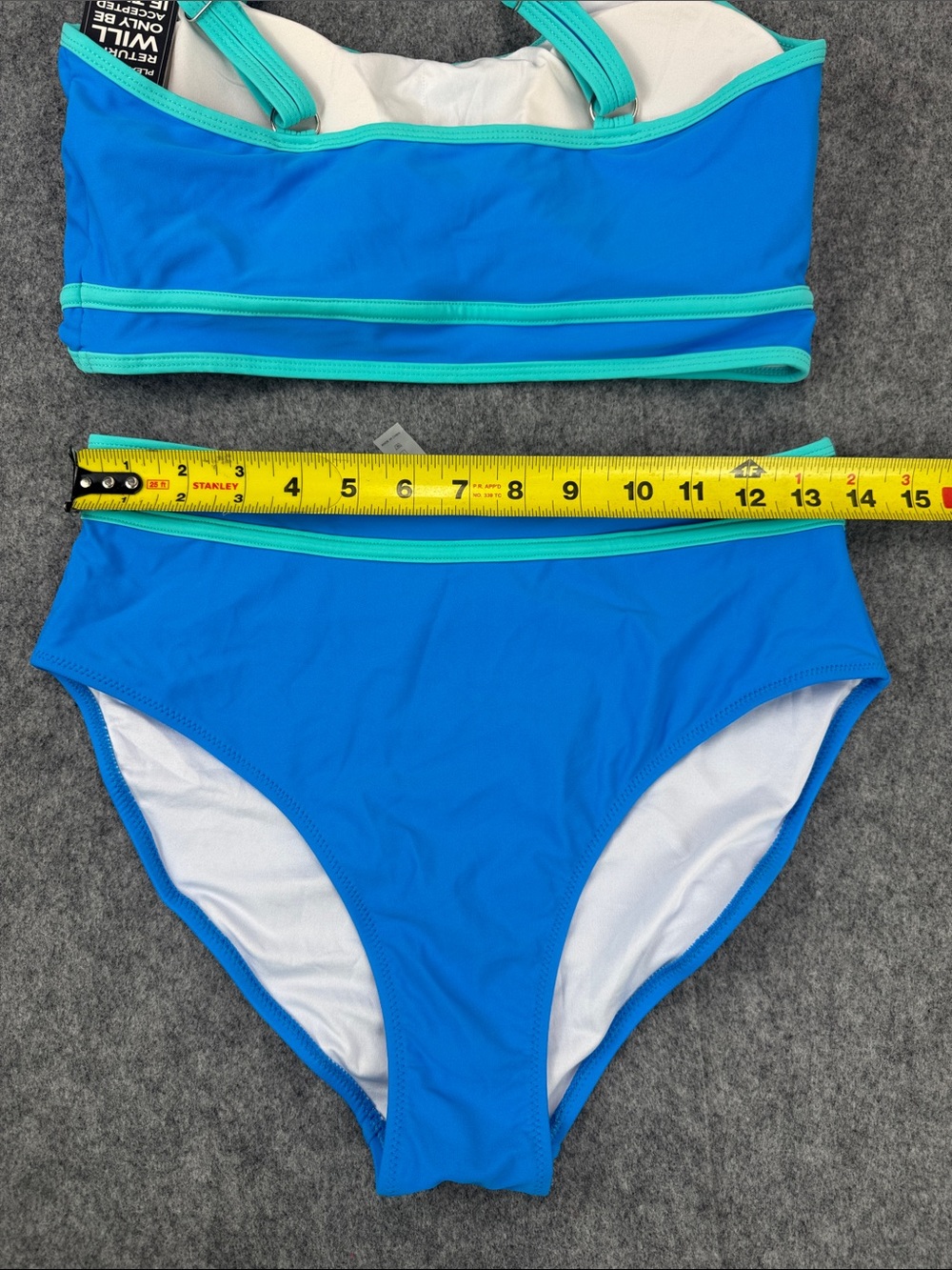 Blooming jelly High Waisted Sporty Two Piece Swimsuit Color Block High Cut - Picture 3 of 7
